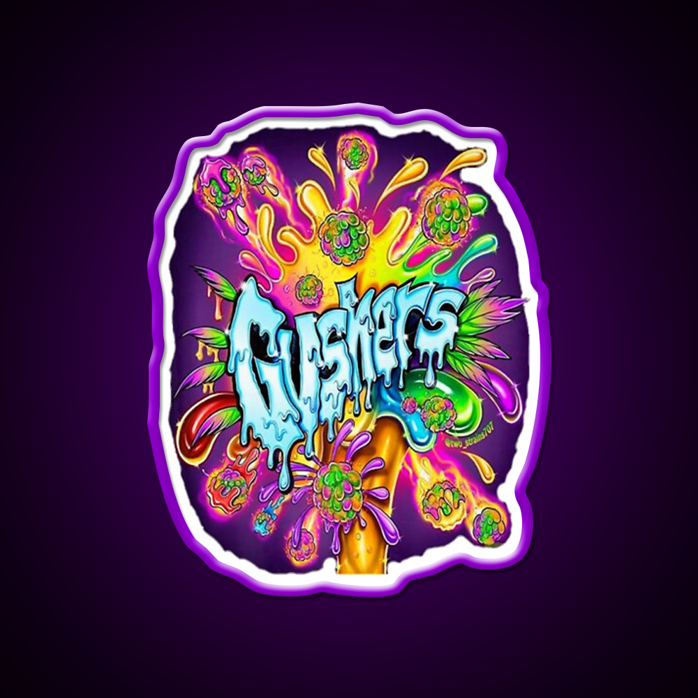 Weed Strains Gushers 420 Culture Hemp Inspired Green Leaf Led Neon Sign Rgb Color - Shineneon