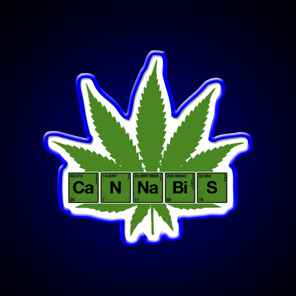Weed Table Of Elements Pse Hemp Inspired Green Leaf Led Neon Sign Rgb Color - LED neon sign view 5