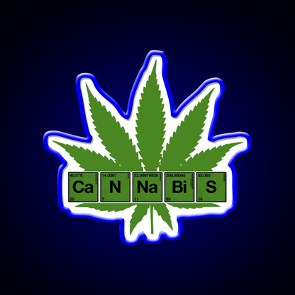 Weed Table Of Elements Pse Hemp Inspired Green Leaf Led Neon Sign Rgb Color - LED neon sign view 5