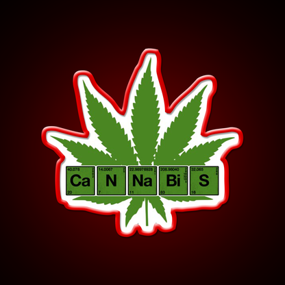 Weed Table Of Elements Pse Hemp Inspired Green Leaf Led Neon Sign Rgb Color - LED neon sign view 10