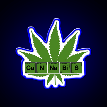 Weed Table Of Elements Pse Hemp Inspired Green Leaf Led Neon Sign Rgb Color - Shineneon