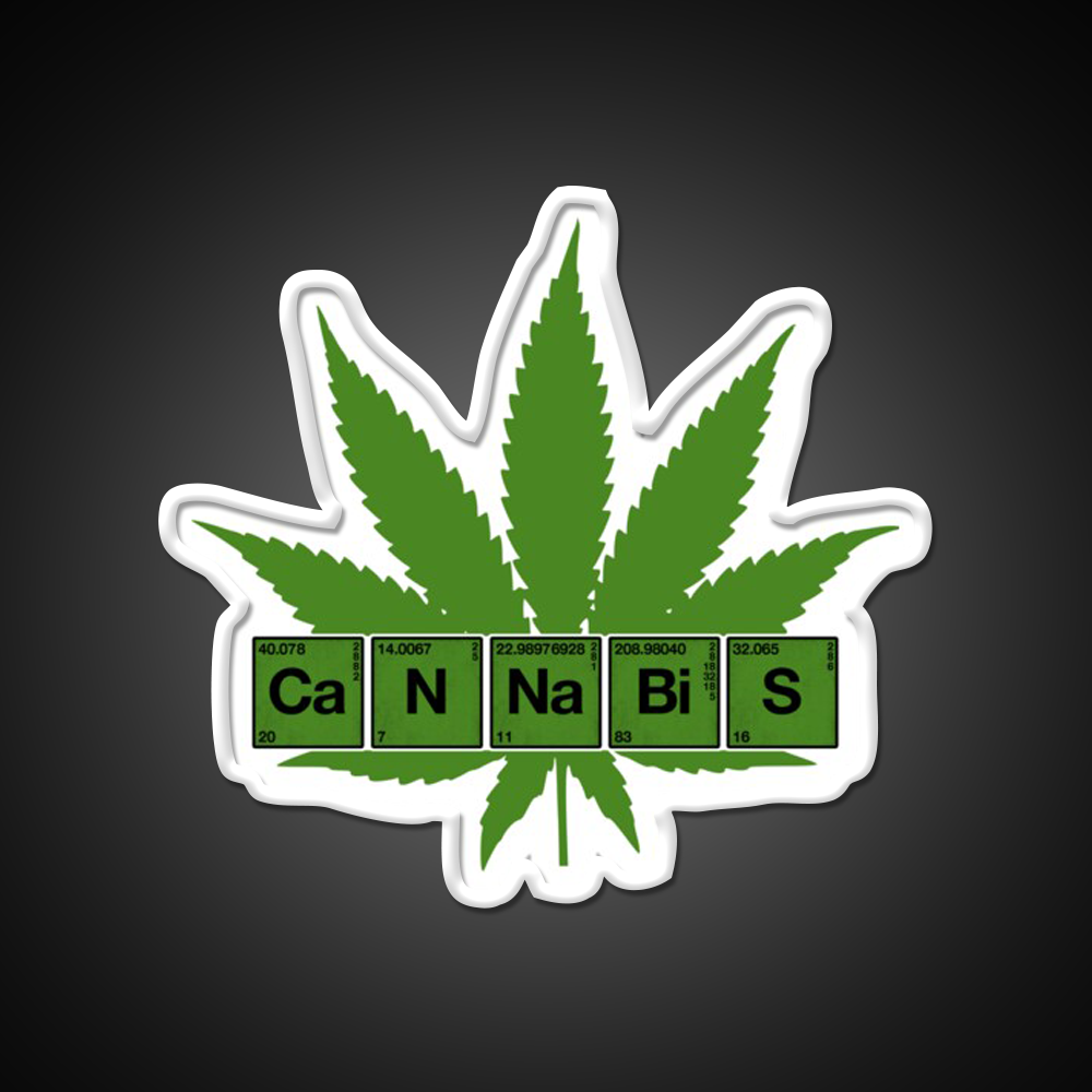 Weed Table Of Elements Pse Hemp Inspired Green Leaf Led Neon Sign Rgb Color - LED neon sign view 11