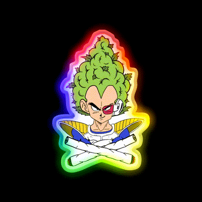 Weed Vegeta Hemp Inspired Green Leaf Led Neon Sign Rgb Color - LED neon sign close-up detail