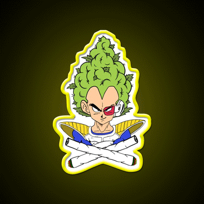Weed Vegeta Hemp Inspired Green Leaf Led Neon Sign Rgb Color - Custom LED neon sign front view