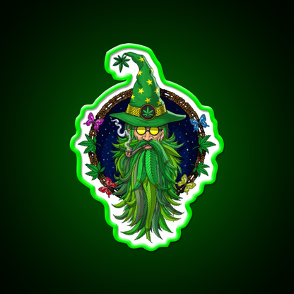 Weed Wizard Hemp Inspired Green Leaf Led Neon Sign Rgb Color - LED neon sign view 8