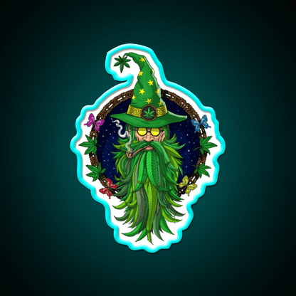 Weed Wizard Hemp Inspired Green Leaf Led Neon Sign Rgb Color - Shineneon