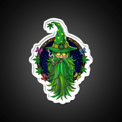 Weed Wizard Hemp Inspired Green Leaf Led Neon Sign Rgb Color - Shineneon