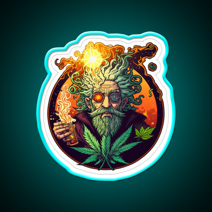 Weed Wizardry Collectible Hemp Inspired Green Leaf Led Neon Sign Rgb Color - Size and dimension reference