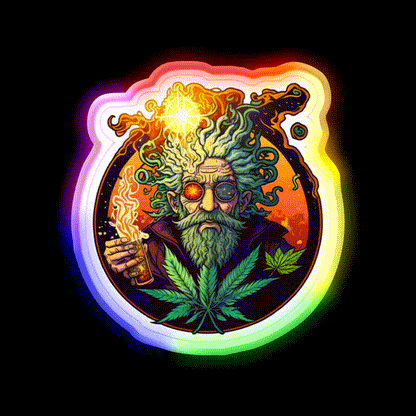 Weed Wizardry Collectible Hemp Inspired Green Leaf Led Neon Sign Rgb Color - LED neon sign close-up detail
