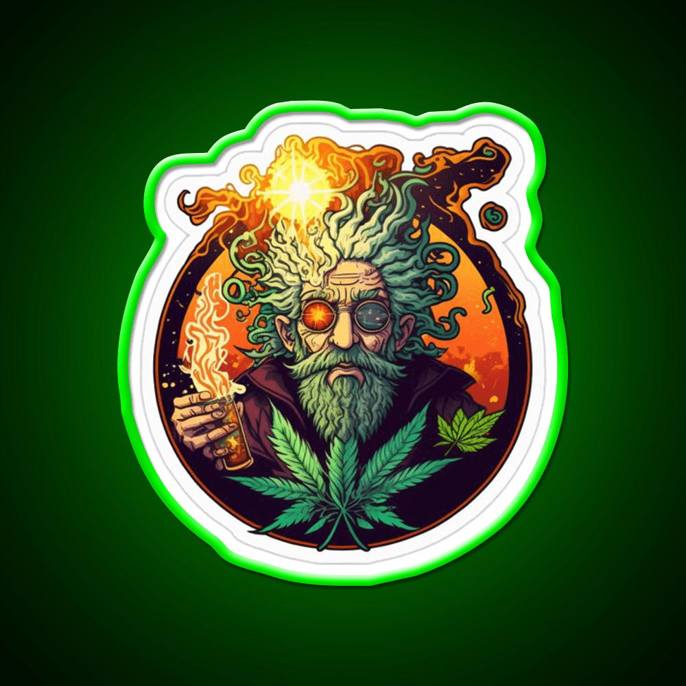 Weed Wizardry Collectible Hemp Inspired Green Leaf Led Neon Sign Rgb Color - Shineneon