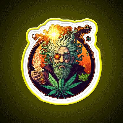 Weed Wizardry Collectible Hemp Inspired Green Leaf Led Neon Sign Rgb Color - Custom LED neon sign front view