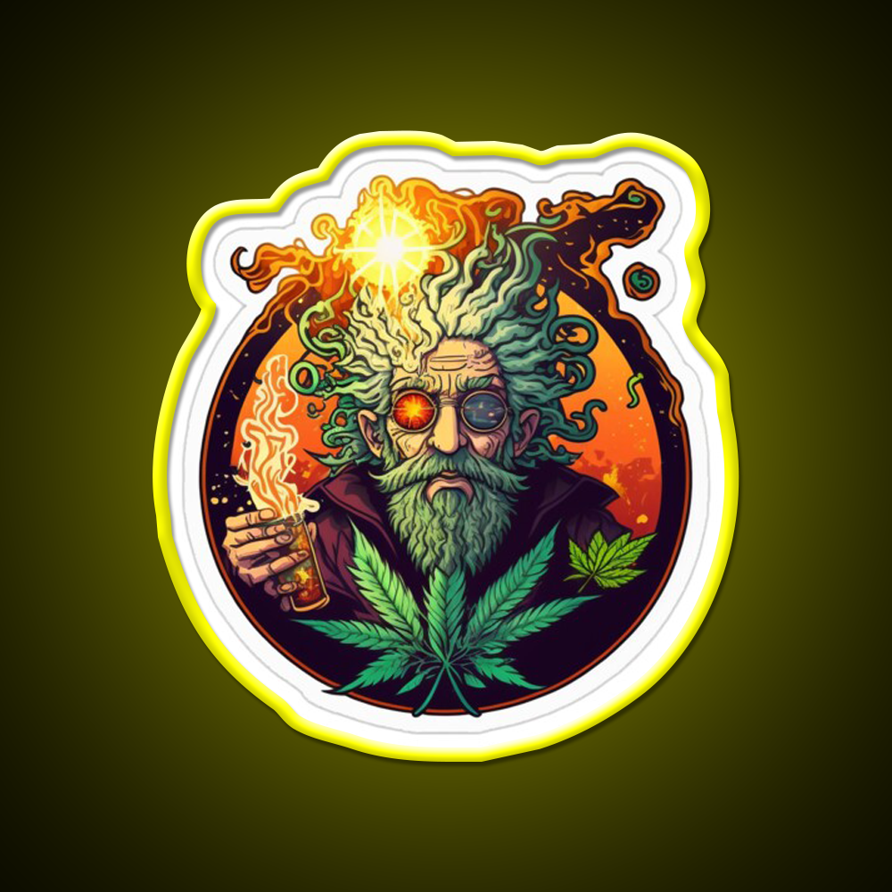 Weed Wizardry Collectible Hemp Inspired Green Leaf Led Neon Sign Rgb Color - LED neon sign view 7