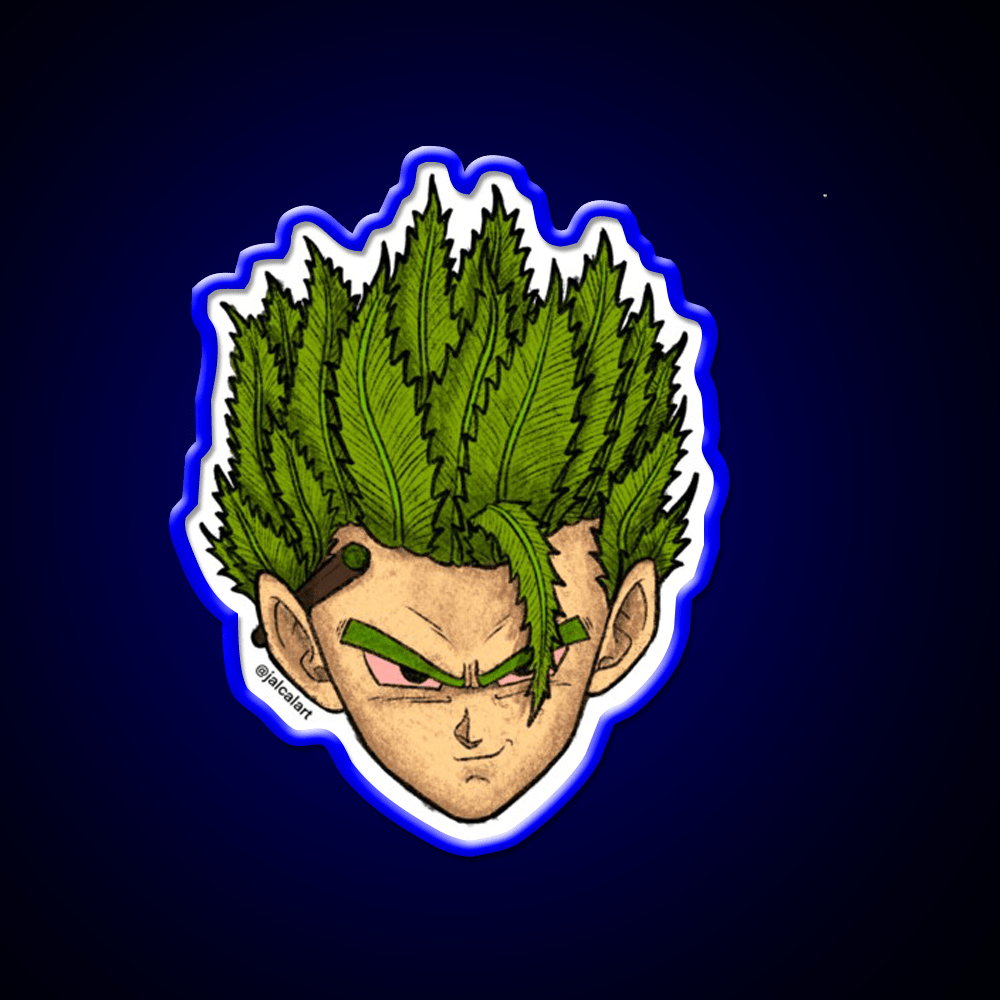 Weedheadz Gohan Hemp Inspired Green Leaf Led Neon Sign Rgb Color - Shineneon