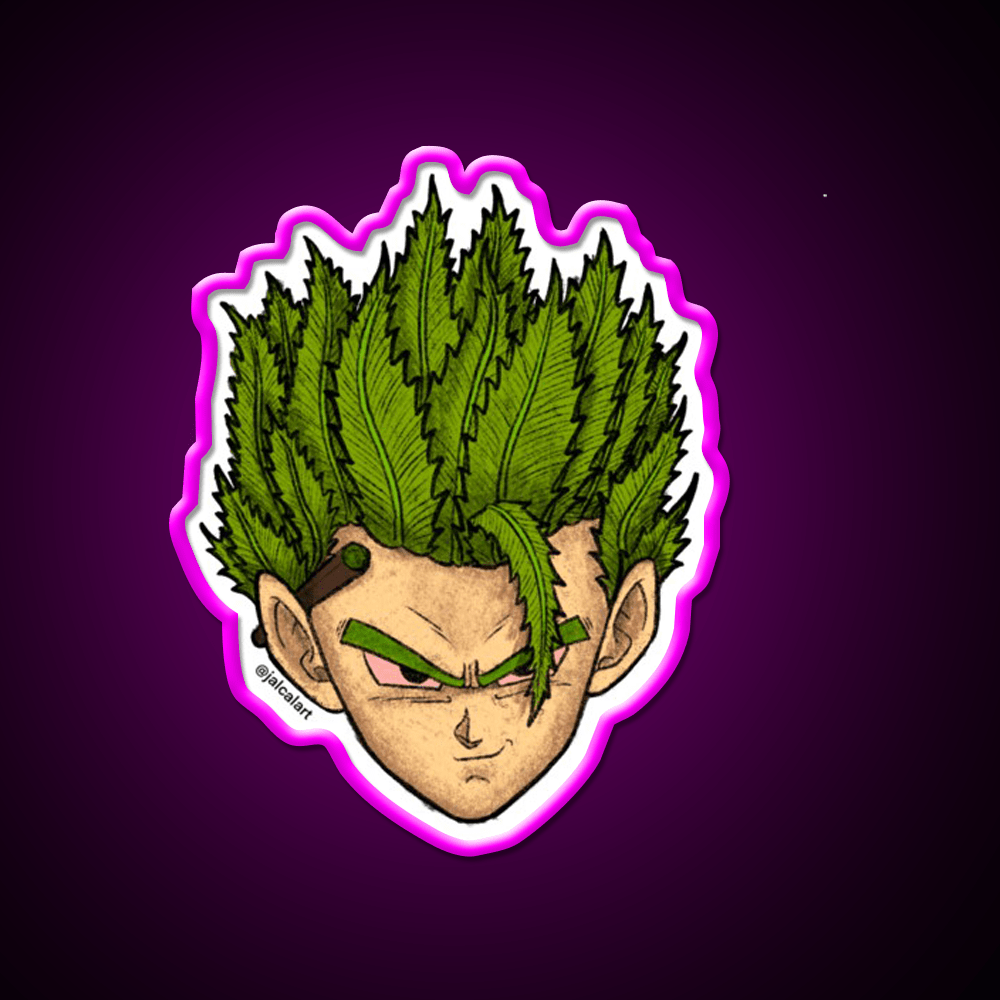 Weedheadz Gohan Hemp Inspired Green Leaf Led Neon Sign Rgb Color - Shineneon