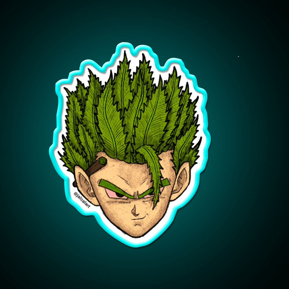 Weedheadz Gohan Hemp Inspired Green Leaf Led Neon Sign Rgb Color - Shineneon