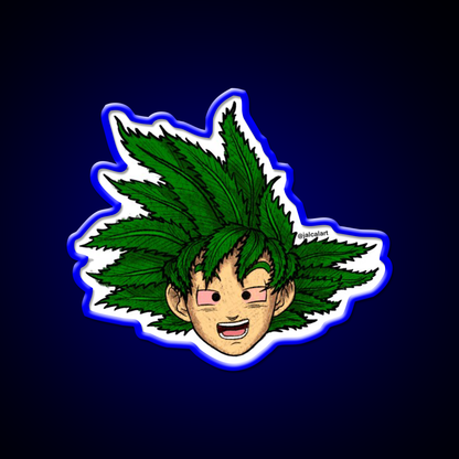 Weedheadz Goku Hemp Inspired Green Leaf Led Neon Sign Rgb Color - LED neon sign view 5