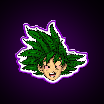 Weedheadz Goku Hemp Inspired Green Leaf Led Neon Sign Rgb Color - LED neon sign view 9