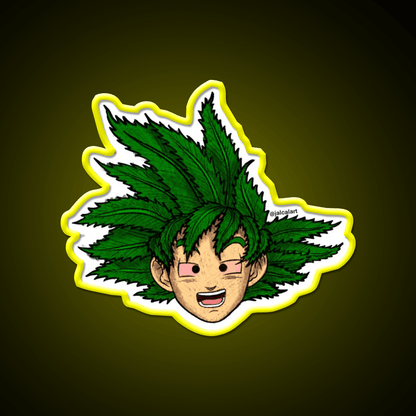 Weedheadz Goku Hemp Inspired Green Leaf Led Neon Sign Rgb Color - Shineneon