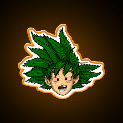 Weedheadz Goku Hemp Inspired Green Leaf Led Neon Sign Rgb Color - Shineneon