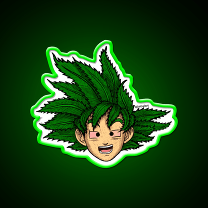 Weedheadz Goku Hemp Inspired Green Leaf Led Neon Sign Rgb Color - Shineneon