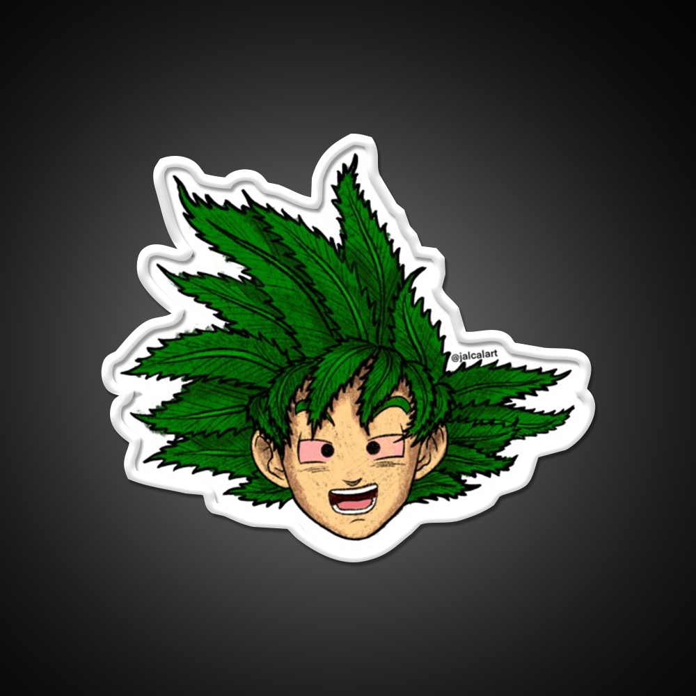 Weedheadz Goku Hemp Inspired Green Leaf Led Neon Sign Rgb Color - LED neon sign view 11