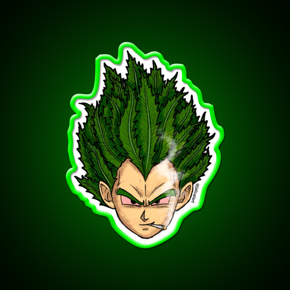 Weedheadz Vegeta Hemp Inspired Green Leaf Led Neon Sign Rgb Color - LED neon sign view 8