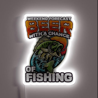 Weekend Forecast Beer With A Chance Of Fishing Bass Rgb Led Neon Sign - Shineneon