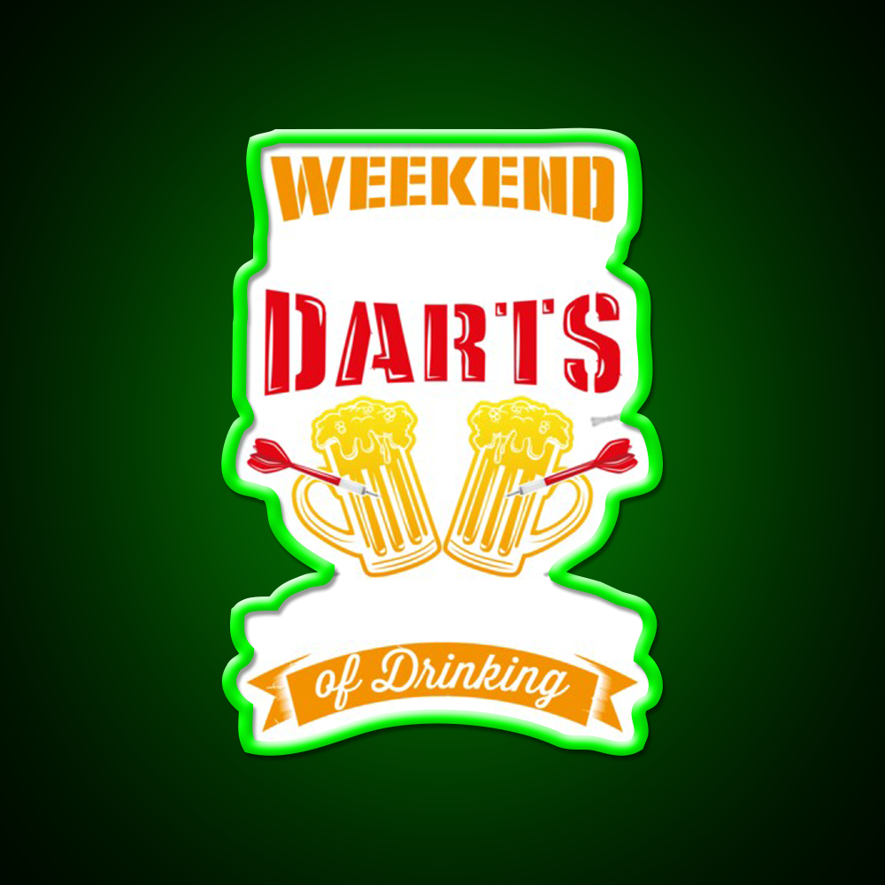 Weekend Forecast Darts With A Drinking Man Cave Bar Led Neon Sign Rgb Color - LED neon sign view 7