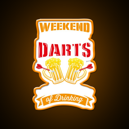 Weekend Forecast Darts With A Drinking Man Cave Bar Led Neon Sign Rgb Color - LED neon sign view 5