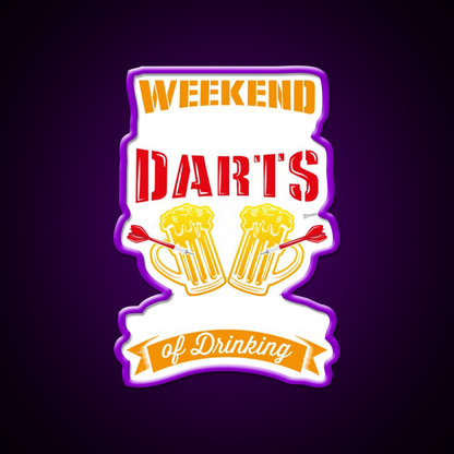 Weekend Forecast Darts With A Drinking Man Cave Bar Led Neon Sign Rgb Color - LED neon sign view 8