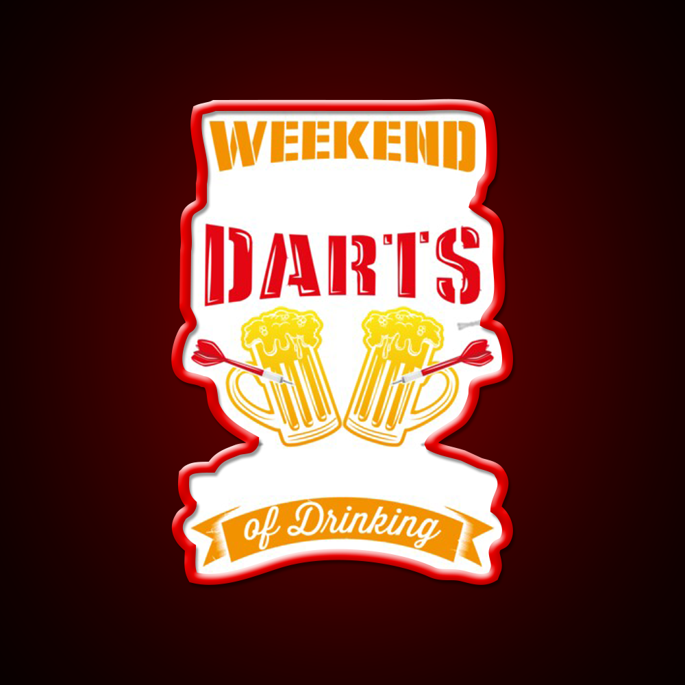 Weekend Forecast Darts With A Drinking Man Cave Bar Led Neon Sign Rgb Color - LED neon sign view 9