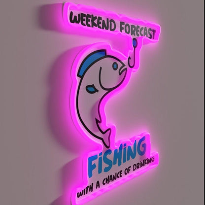 Weekend Forecast Fishing Rgb Led Neon Sign - Shineneon