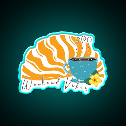 Weekend Vibes Cafe Led Neon Sign Espresso Bar Art Rgb Color