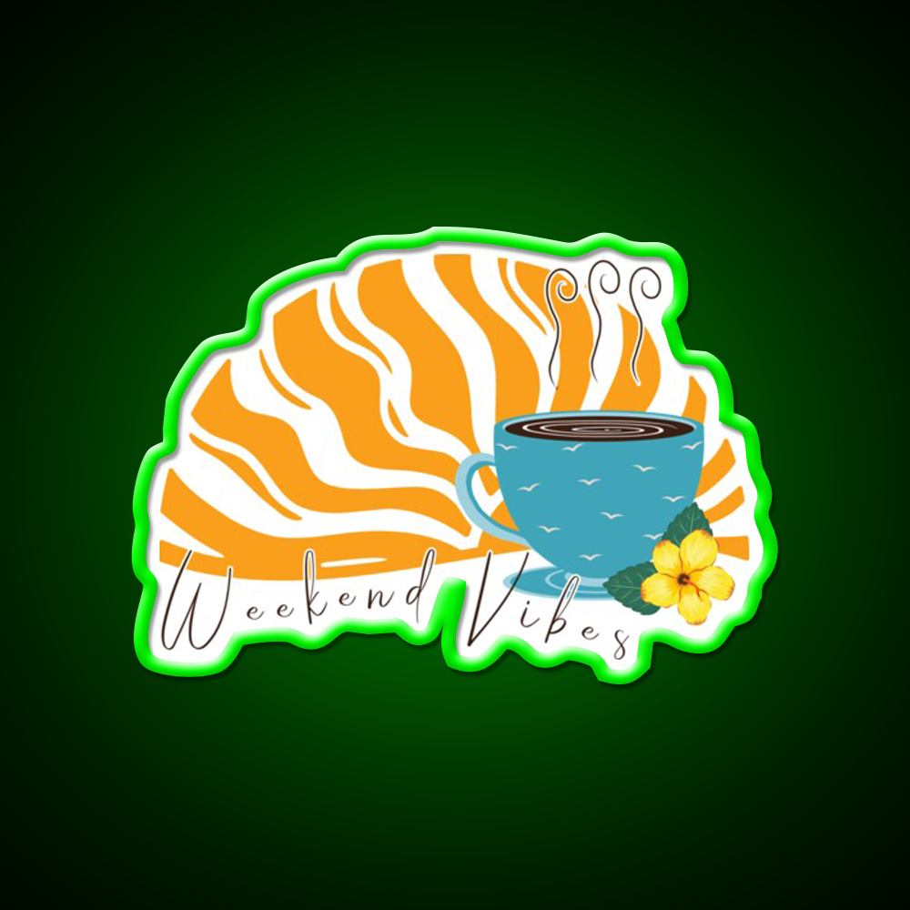 Weekend Vibes Cafe Led Neon Sign Espresso Bar Art Rgb Color