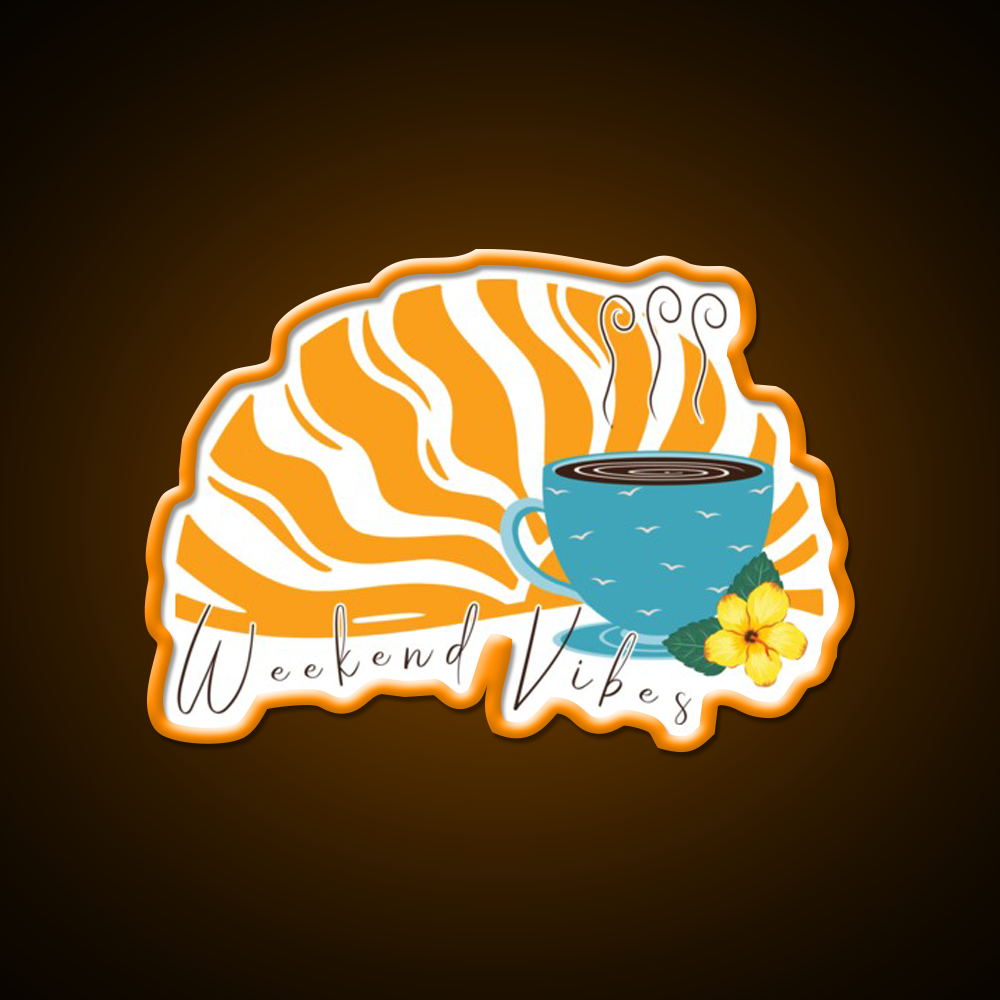 Weekend Vibes Cafe Led Neon Sign Espresso Bar Art Rgb Color