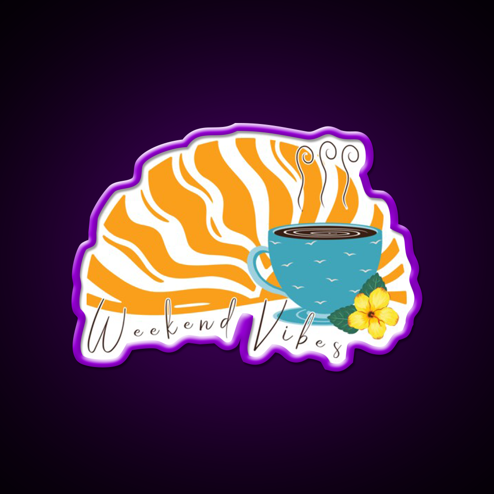 Weekend Vibes Cafe Led Neon Sign Espresso Bar Art Rgb Color