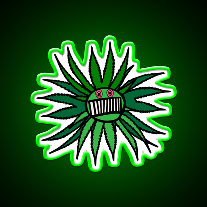 Ween Weed Whore Hemp Inspired Green Leaf Led Neon Sign Rgb Color - LED neon sign view 8