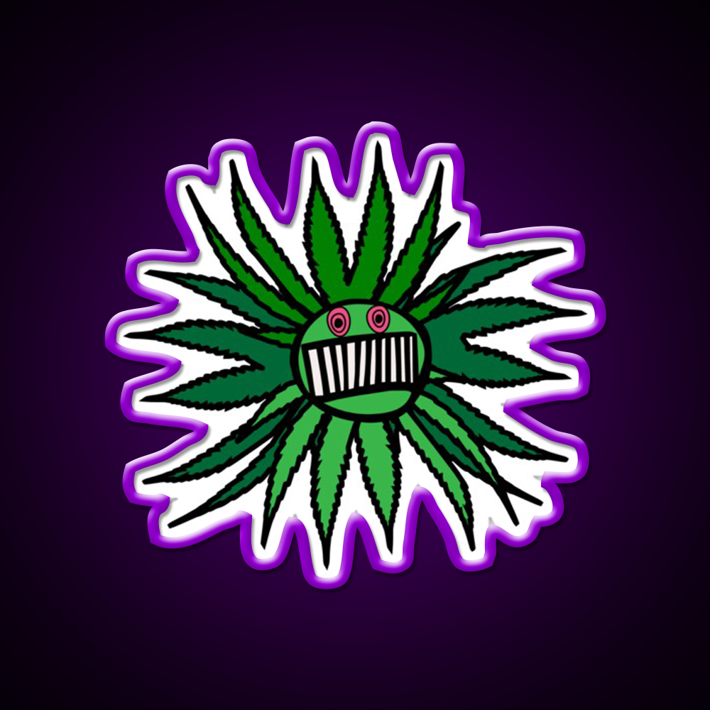 Ween Weed Whore Hemp Inspired Green Leaf Led Neon Sign Rgb Color - LED neon sign view 9