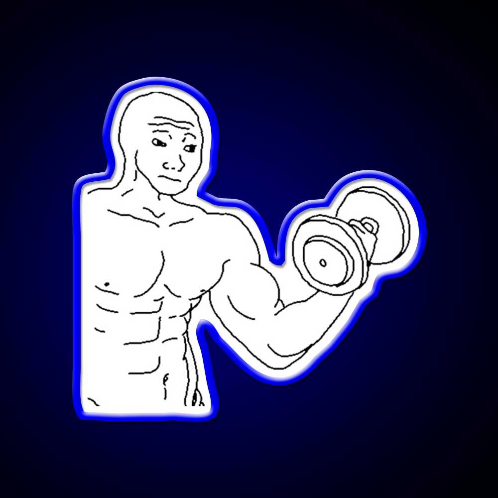 Weight Lifting Bodybuilding Wojak Gym Fitness Led Neon Sign Rgb Color