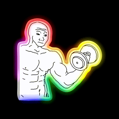 Weight Lifting Bodybuilding Wojak Gym Fitness Led Neon Sign Rgb Color