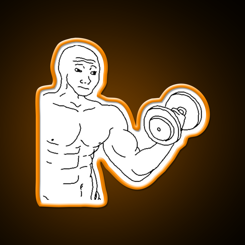 Weight Lifting Bodybuilding Wojak Gym Fitness Led Neon Sign Rgb Color