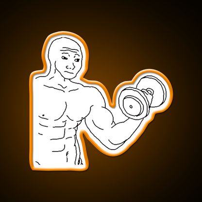 Weight Lifting Bodybuilding Wojak Gym Fitness Led Neon Sign Rgb Color