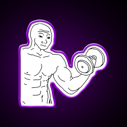 Weight Lifting Bodybuilding Wojak Gym Fitness Led Neon Sign Rgb Color