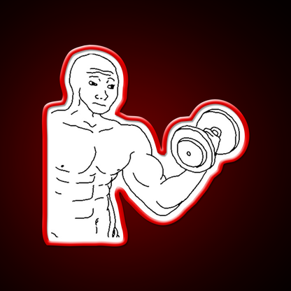 Weight Lifting Bodybuilding Wojak Gym Fitness Led Neon Sign Rgb Color