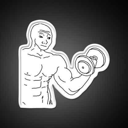 Weight Lifting Bodybuilding Wojak Gym Fitness Led Neon Sign Rgb Color