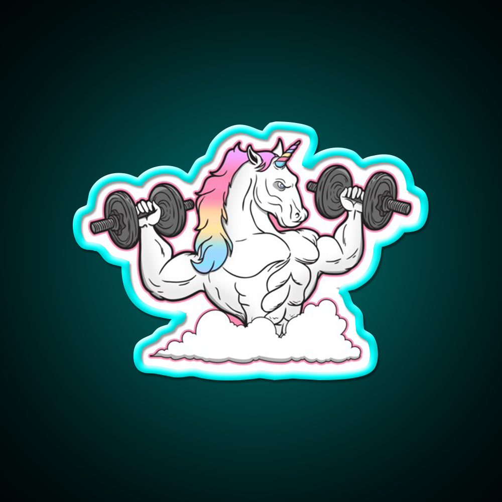 Weight Lifting Unicorn Gym Fitness Led Neon Sign Rgb Color