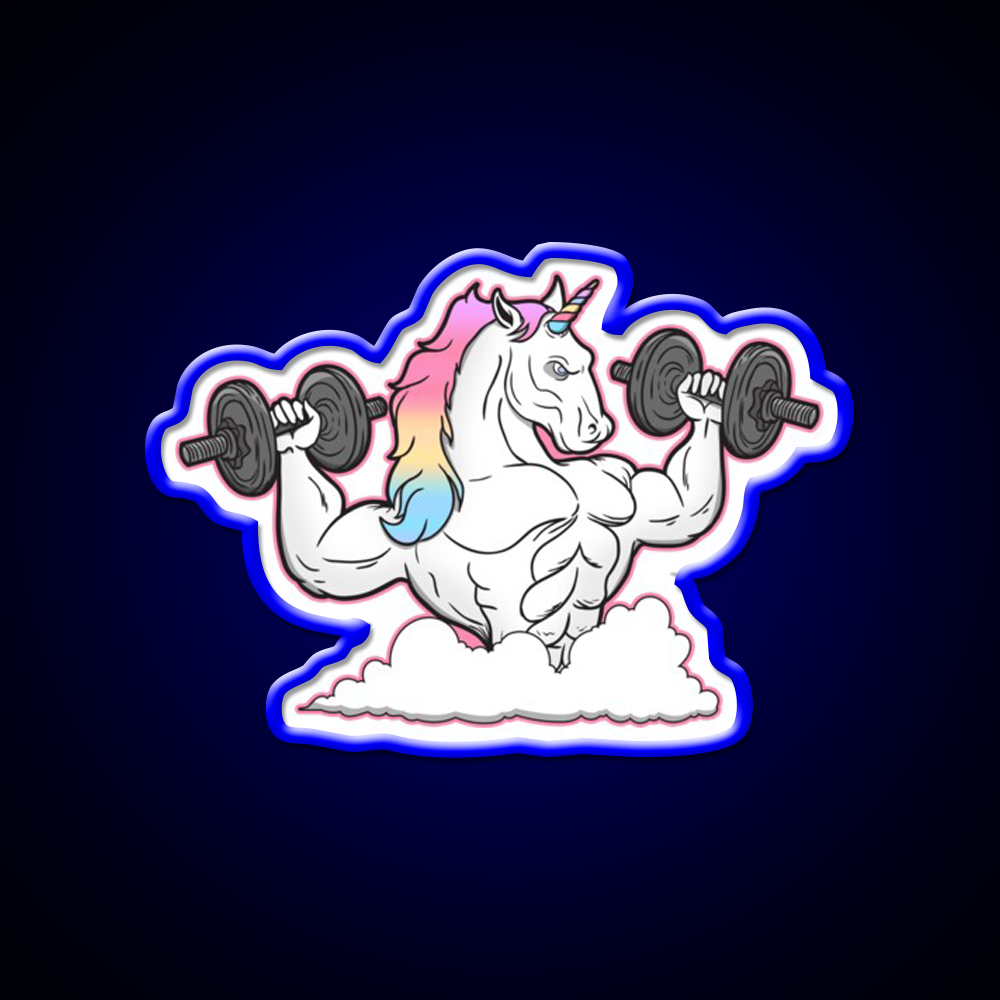 Weight Lifting Unicorn Gym Fitness Led Neon Sign Rgb Color