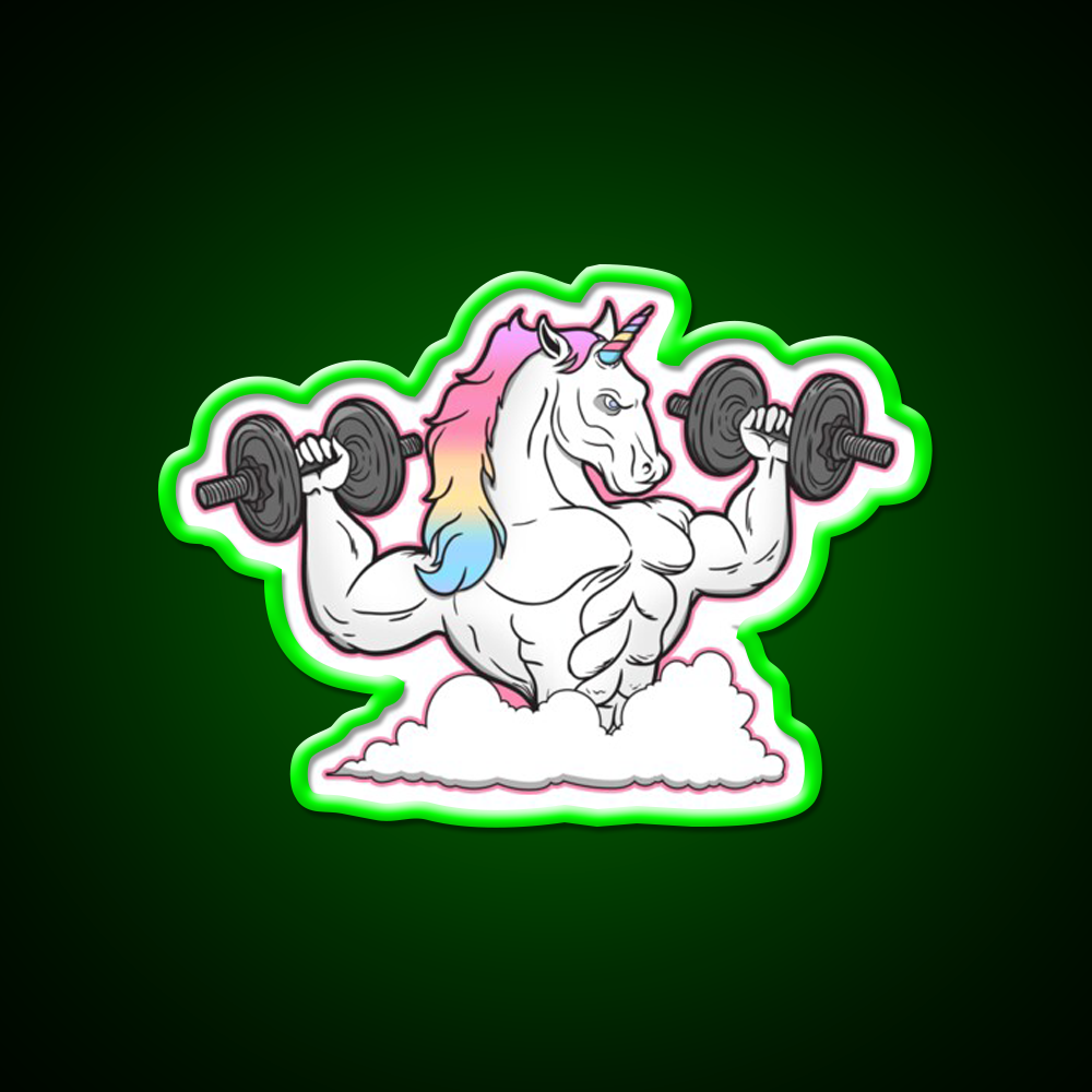 Weight Lifting Unicorn Gym Fitness Led Neon Sign Rgb Color