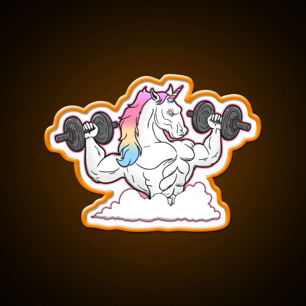 Weight Lifting Unicorn Gym Fitness Led Neon Sign Rgb Color