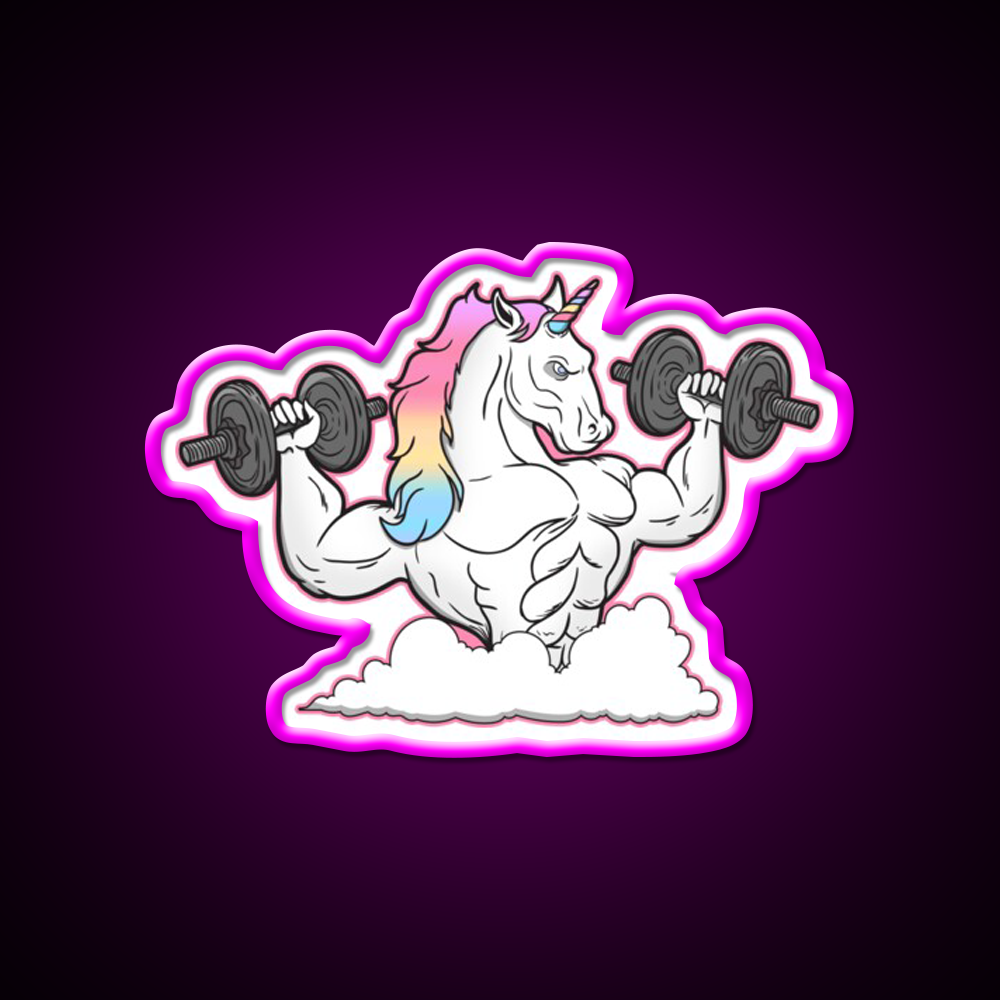 Weight Lifting Unicorn Gym Fitness Led Neon Sign Rgb Color
